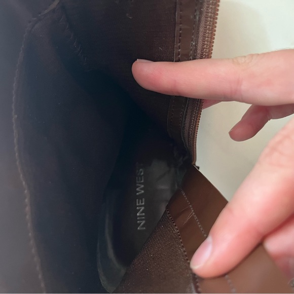 Nine West 90s Y2K Square Toe Heeled Brown Ankle Boot 7.5 - Picture 10 of 11